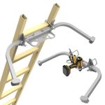 Aluminum Ladder Stabilizer, Heavy Duty Extended Ladder Accessories for Roof Gutter Cleaning with Tool Tray, Ladder Stand-Off Wing Span with Non-Slip Rubber Bottom Pad