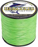 Hercules Super Cast 300M 328 Yards Braided Fishing Line 90 LB Test for Saltwater Freshwater PE Braid Fish Lines Superline 8 Strands - Flourescent Green, 90LB (40.8KG), 0.50MM