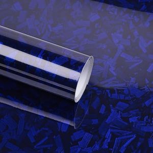 Lypumso Blue Forged Carbon Fiber Vinyl Wraps, Car Wraps Vinyl Rolls for DIY Use, High Gloss Self-Adhesive Stickers for Auto Interior and Exterior, Vehicle Films with Air Release Technology 1ft x 5ft