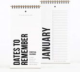 Bliss Collections Perpetual Calendar, Important Dates to Remember, Monthly and Daily Wall Hanging Organizer for Important Dates, Birthdays, Anniversaries and Special Days, 5"x10" (12 Sheets)