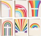 Giftinghouse 12/24/48 Thank You Cards Multipack with Envelopes - Rainbow Greeting cards for Teachers, kids, notes, and Christmas gifts - Fully recyclable and Eco-friendly cards. (24 cards)