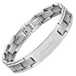 GRANDAD Titanium Bracelet Engraved Love You Grandad Adjusting Tool & Gift Box Included