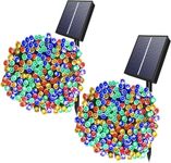 Dolucky Solar String Lights, 72ft 200LED 8Modes Solar Powered String Lights, Waterproof LED Solar Lights String Outdoor for Fence Balcony Holiday Party(Multicolor, 2 Pack)