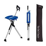 STEP2GOLD Ta-Da Chair Series 2- Portable Walking Stick, Cane with Seat, Foldable Chair, Hiking Stick, for Camping, Hiking, Lightweight Aluminum, Easy Carry, Anti-Slip (34.2"/Blue)