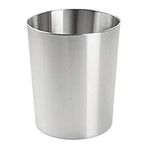 mDesign Metal Wastepaper Bin - Bedroom Bin & Rubbish Bin For Bedrooms, Bathrooms, Home and Offices - Stainless Steel Bin - Brushed Stainless Steel