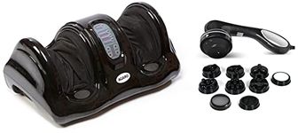 AGARO 33158 Electric Shiatsu Foot Massager with Kneading Function & Relaxo Electric Handheld Full Body Massager with 8 Massage Heads, 5 Mode & 6 Speed Settings for Pain Relief