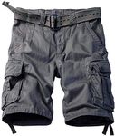 KOCTHOMY Men's Cotton Classic Cargo Shorts Casual Relaxed Fit with Multi Pocket Gray 38