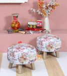 ShadowKart Ottoman Kids pouffe Small Stool for Baby Chair Study Table Stool for Kids Room Baby Sofa Stepstool Children Cartoon Wooden Pack of 2, 14x11 Inch, Multi