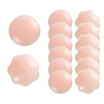 NITAIUN 6 Pairs Silicone Nipple Covers Adhesive Bra Reusable Breast Pads Invisible Petals Ultrathin Round, Flower Shape Breast Petals for Women Nipple Pads for Party Dress Nipple Pads (6 Pairs)