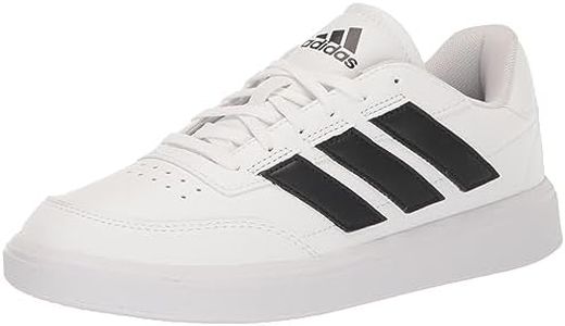 adidas Men's Courtblock Sneaker, White/Black/White, 12