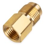 Nut Propane Gas Fitting Hose Adapter with 3/8 in Male Flare x 1/4 in Female NPT Brass Propane Quick Connect Fittings, Flare Tube Fitting for LPG, NG Propane Fire Pit, BBQ Gas Grills,Camping Stoves