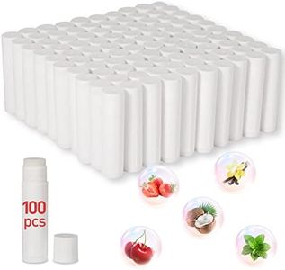 DMSKY 100 Pack Lip Balm Unlabeled, Natural Lip Balm Bulk Blank Tube, Lip Balm for Party Favors and Gift Basket Filling, Wedding or Baby Shower-5 Flavors