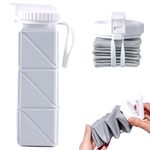 Collapsible Water Bottles 620ml, Reusable Silicone Foldable Travel Water Bottle, BPA-Free Portable Leak Proof for Cycling Gym Camping Hiking Sport, Travel/Voyage Essentials Basics Accessories (Grey)