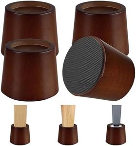 KOIKEY Wooden Furniture Bed Risers - 3 Inch Circle Heavy Duty Furniture Height Extenders Lifts for Sofa Couch Desk Chair Table Base Raising Space, Convenient Store and Cleaning, Pack of 4