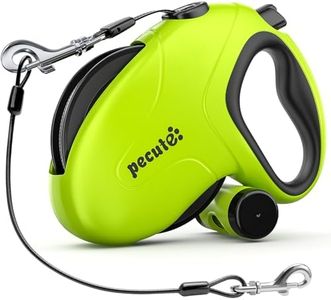 Pecute 32ft Retractable Dog Leash with Poo Bag Holder, Chew Proof Dog Leash with 360° Tangle-Free Extended, Anti-Slip Handle & Quick Brake Button, Suitable for Dogs Up to 110lbs in Weight