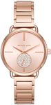 Michael Kors Portia Rose Gold-Tone Two-Hand Sub-Eye Women's Watch (Model: MK3640)