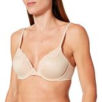 Maidenform Women's Comfort Devotion - Underwire Everyday Bra, Beige (Latte Lift/Black), 34D UK