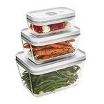 ZWILLING Fresh & Save 3-pc Glass Food Storage Container, Meal Prep Container, Airtight - Assorted Sizes, Food Saver