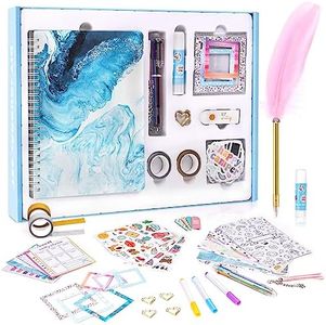 VERTOY DIY Journal Set for Girls Ages 8-12 - Kids Scrapbook Diary Journaling Kit for Writing, Ideas Birthday Gifts and Toys for 8 9 10 11 12 13+ Years Old, Teenage Girls