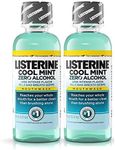 Listerine Cool Mint Zero Alcohol Mouthwash, Travel Size 3.2 Ounces (95ml) - Pack of 2