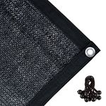 Agfabric 70% Sunblock Shade Cloth with Grommets for Garden Patio 10’ X 12’, Black