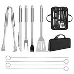 BBQ Utensil Set Stainless Steel Professional Barbecue Accessories Grill Tool with Bag Easy to Carry (9)