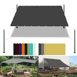 Pergola Canopy 3 x 5 m(9.8 x 16.4ft) Waterproof Shade Cover with Free Rope UV Block Weather-Resistant with Grommets Pes Shade Netting for Carport Swimming Plants, Dark Grey