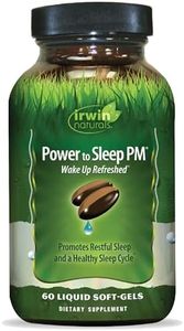 Irwin Naturals Power to Sleep PM - 60 Liquid Soft-Gels - with Melatonin, GABA, Ashwagandha, Valerian Root & L-Theanine - 30 Servings