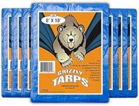 B-Air Grizzly Tarp, 8 x 8 Weave, Multi Purpose Waterproof Tarp, 8x10, Blue, Pack of 4