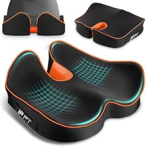 POOTACK Cuscino Sedia Ufficio, Cuscino Ortopedico Seduta per Coccige, Cuscino antidecubito Ergonomico Memory Foam per Auto, per Alleviare il Dolore All'anca inclusi Coccige