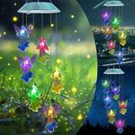 Toodour Solar Wind Chimes, Color Changing Angel Wind Chimes, LED Decorative Mobile, Waterproof Outdoor Wind Chime Lights for Garden, Patio, Window, Porch