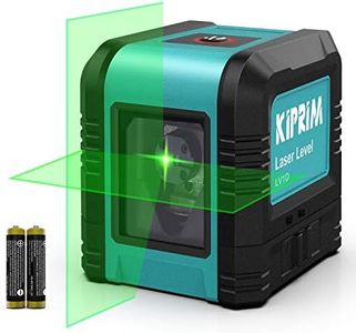 Kiprim Laser Level Self-Leveling Green Beam Horizontal and Vertical Cross-Line Laser for Construction,Picture Hanging,Wall Writing Painting,Home Renovation,Floor Tile, Carrying Pouch, Battery Included