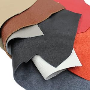 JPstraps - Retales de Cuero Genuino, Restos de Piel en Diferentes Tamaños y Colores Ideal para Tapicería, Manualidades, Proyectos, Reparaciones y demas (250 Gr)