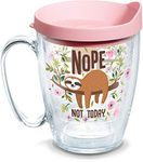 Tervis Sloth Nope Not Today Made in USA Double Walled Insulated Tumbler Travel Cup Keeps Drinks Cold & Hot, 16oz Mug, Classic