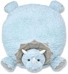 Bearington Baby Lil' Tracer Tummy Time Mat, 30 x 30 Inch Dinosaur Plush Stuffed Animal Blanket, Baby Play Mat