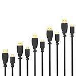 KabelDirekt – 5 x 0.5m Micro USB Cable (USB 2.0, Synch & Charge Cable, black) TOP Series