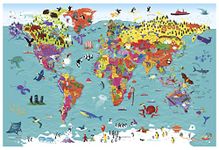 Collins Children's World Wall Map - 36.25 x 24.25 inch Poster - Folded