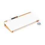 Desk Glass Weekly Dry Erase Board with Natural Wooden Stand, Desk Board Buddy, Desktop Whiteboard, to Do List Planner White Board for Office, Home, Marker & Eraser Included, Yeoux