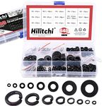 Hilitchi 640-Pcs [8-Size] Alloy Steel Flat Washer and Lock Washer Assortment Set - Size included: M2 M2.5 M3 M4 M5 M6 M8 M10