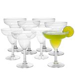 D'Eco Unbreakable 12 oz Margarita Glasses (Set of 8) - Reusable Shatterproof Tequila & Spicy Margarita Glassware - Perfect for Cinco De Mayo Parties- Mixed Drink & Frozen Marg Cocktail Glasses Set