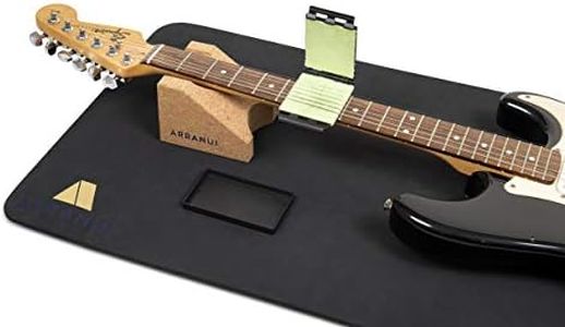 ARRANUI Guitar Work Mat and Neck Rest Support Cradle - Workbench Mat and Guitar Rack - Guitar Cleaning Kit For Repair and Maintenance – Complete with Guitar Accessories - String Cleaner Tool