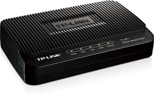 TP-LINK TD-8817 ADSL2+ Modem, 1 RJ45, 1 USB Port, Bridge Mode, NAT Router, Annex A, ADSL Splitter, 24Mbps Downstream