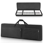 XIDIHF 88 Key Keyboard Bag Case Portable Electric Piano Keyboard Gig Bag 600D Oxford Cloth with Handles and 4-Pocket Padded Keyboard Case Universal 88 Note(53.9''x7.1''x14.6''),Black