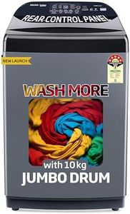 Voltas Beko, A Tata Product 10 Kg 5 Star Fully-Automatic Top Loading Washing Machine (WTL1006UEA/OBS1060, Grey, Double Waterfall Technology)
