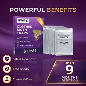 Clothes Moth Pheromone Traps 6-Pack – Non-Toxic, Odourless Wardrobe Protection