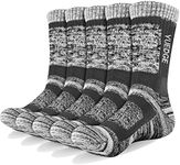YUEDGE Men's 5 Pairs Athletic Socks Breathable Cushion Comfortable Casual Crew Socks Performance Multi Wicking Workout Sports Socks for Outdoor Walking Trekking Climbing Camping Hiking