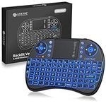 eSynic Backlit Keyboard Wireless 2.4GHz Keyboard Touchable Keyboard Portable with Touchpad Mouse and Built-in Rechargeable Battery For Google Smart TV Android Box Windows Laptop etc