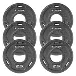 CAP Barbell 2.5 lb Olympic 2-Inch Cast Iron Grip Weight Plate | Set of 6 | Black