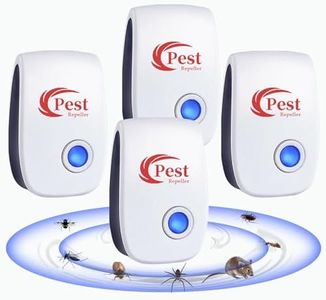 Repellente ad Ultrasuoni per Topi 4 Pack, Antizanzare Repellente Ultrasuoni, Repellente Ultrasuoni Anti Zanzare Elettrico Ultrasuoni Antizanzare per Anti Zanzare, Roditori, Ragni, Formiche