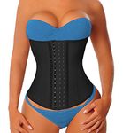 YIANNA Waist Trainer Women Body Shaper Long Torso Tummy Control Corset for Sport Cincher Latex Shapewear Slimming Trimmer Black 110688 S